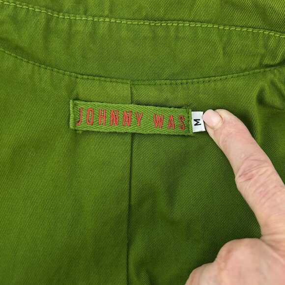 Johnny Was Green Embroidered Fitted Coat Mandala on the Back Size Medium - Picture 4 of 13